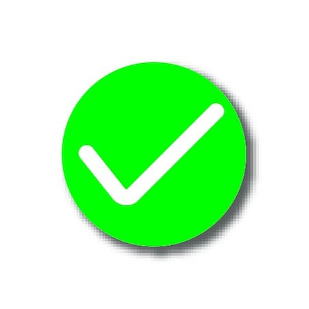 Ergomat 6in CIRCLE SIGNS - Green Checkmark DSV-SIGN 36 #6319 -UEN